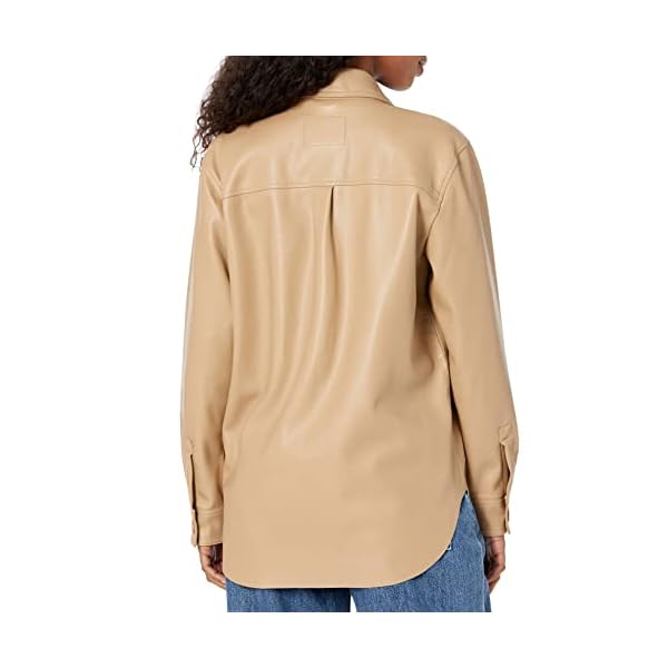 [BLANKNYC] Womens Luxury Clothing Vegan Leather Shirt Jacket, Comfortable & Stylish Shacket - Image 3