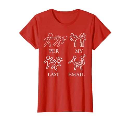 Per My Last Email Boxing Pun Office Worker Sarcastic Boxer T-Shirt, Women, Red, Medium