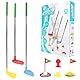 SKIKHN Minigolf Set Spielzeug für Kinder,12Pcs Minigolf Kinder 3-8 Jahre,Minigolfs für Zuhause,Mini Golf mit Bällen und Einziehbare Golfschläger Kinders,Kinderspielzeug für Draußen und Drinnen