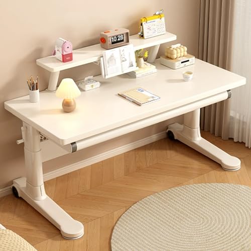 Manual Standing Desk Adjustable Sit-Stand Desk Movable Computer Desk Ergonomic Home Office Desk 140x60cm 55 1x23 6in