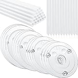 Marsui 68 Pcs Plastic Cake Dowel Rods Set 20 Clear Plastic Dowel Rods12 Stacking and 20 Separator Plates for 4, 6, 8, 10 Inch Cakes