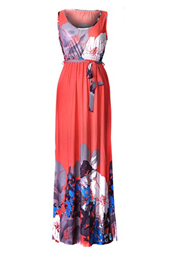 G2 Chic Women's Floral Paisley Spring and Summer Patterned Dress(DRS-MAX,ORNA4-L)