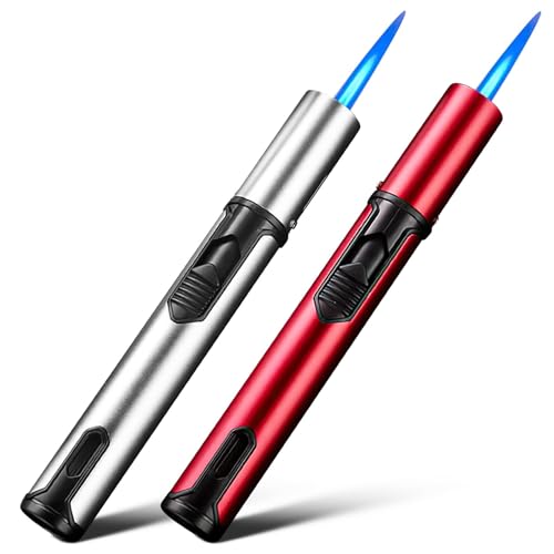 Isqueiro Jetflame, 2 isqueiro de tempestade de 15,2 cm isqueiro de chama azul gás reabastecido isqueiro à prova de vento adequado para chaminés de churrasco de acampamento