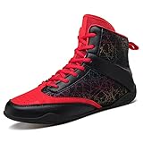 Transpirable y cómodo: los zapatos de boxeo están hechos de tela suave y cuero de microfibra, por lo que los zapatos son livianos y muy convenientes para hacer ejercicio.