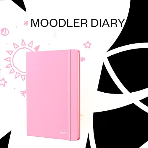 Jumble and Co & Co Moodler A5 Week to View 2023 Diary Rose-Tinted Pink - Weekly Journal with dotted pages, JMDBCP-550/23