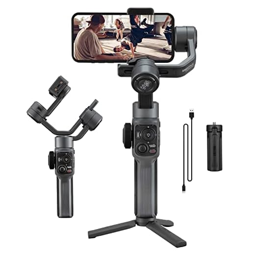 Zhiyun Smooth 5 Smartphone Gimbal Stabilizer for iPhone 13 Pro Max Mini 12 11 XS X XR 8 Professional 3-Axis Phone Gimbal Video Stabilizer with Face Object Tracking Timelapse