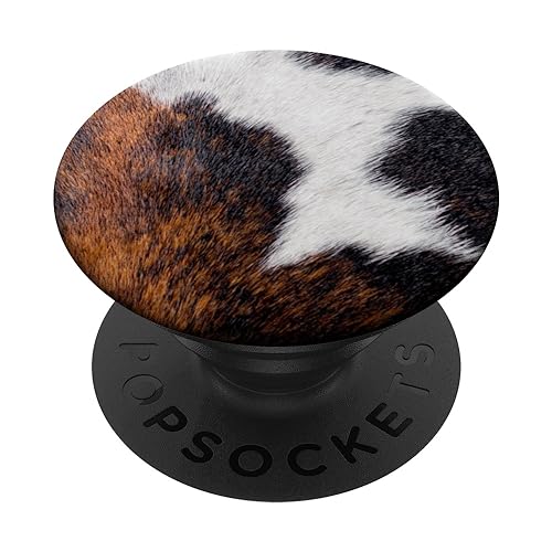 Cowhide Skin Spots with Black Brown White Farm Animal Skin PopSockets Adhesive PopGrip