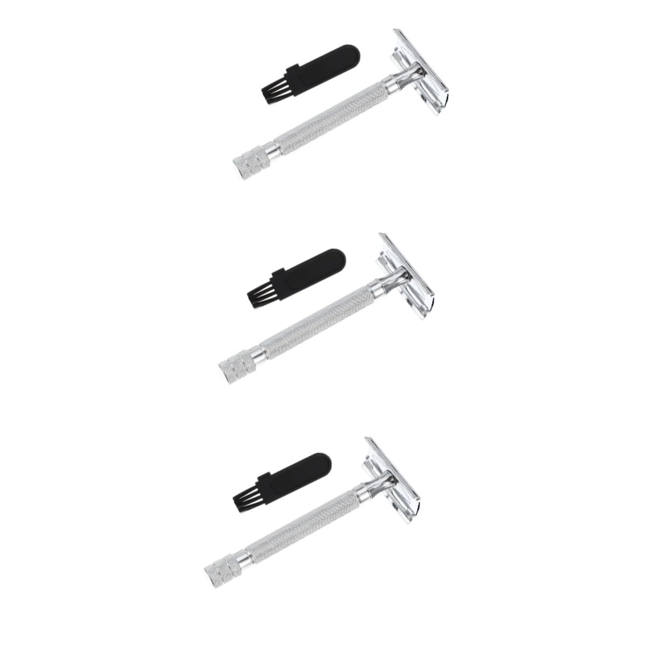 3pezzi Rasoio Di Sicurezza Manuale Con Manico Ergonomico Rasoio Per Barba Riutilizzabile e Durevole Strumento Da Per Rasatura Precisa e Sicura Design Facile Da Pulire