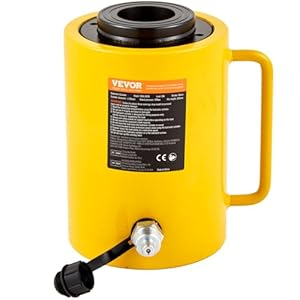 VEVOR 60 T 2 inch hydraulische cilinder Jack Hollow enkelwerkende hydraulische cilinder 50 mm hydraulische hefcilinder voor Rigger Fabricators (60 T 2 inch Hollow)