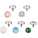 TOPBRIGHT 5PCS G23 Titanium 16G Micro Dermal Anchor Top Internal Thread Flower Opal Lip Ear Piercings Studs