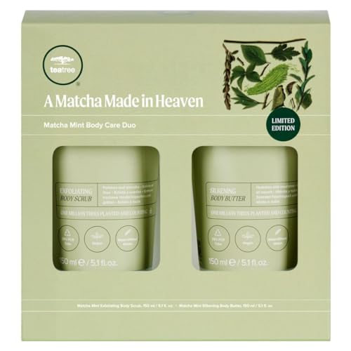 Tea Tree Matcha Mint Body Care Duo, Body Scrub + Body Butter, For All Skin Types, Especially Dry Skin
