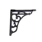 Lot de 2 supports d'étagère en fonte style antique EW025 - Noir