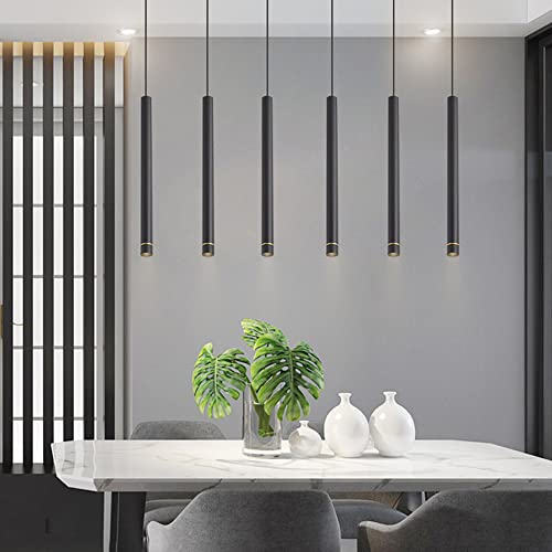 Candelera de tubo largo LED de aluminio anodizado negro para techos de diseño 6