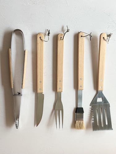 Set de Parrilla Premium con Caja de Bambú - 5 Piezas Acero Inoxidable miniatura 3