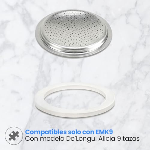 Miniatura 4 de Anakel Home Pack Repuesto Filtro Y Junta Para Cafetera Alicia 9 Tazas Pack Compatible Solo Con Modelos Emk9 Accesorios De Mantenimiento Para Cafetera