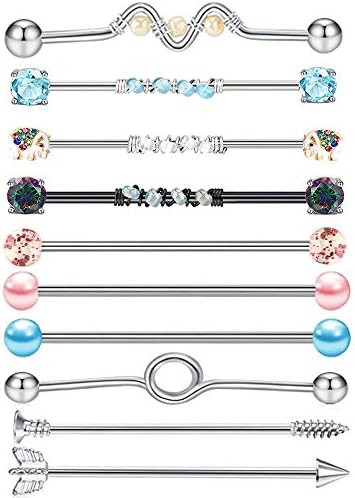 14G Stainless Steel Industrial Barbell