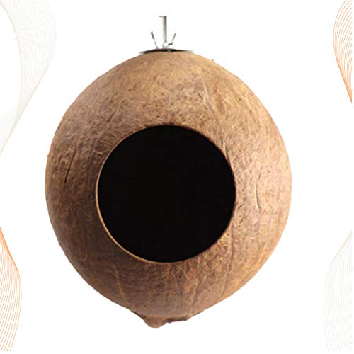 Tehaux Bird Supplies -Coconut Shell Pet Bird Nest Hamster Squirrel Breeding Nest Crafts Delicate Bird House Pendant For Yard Garden #TOP1