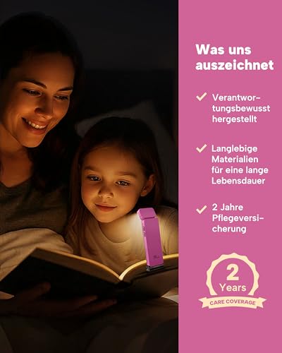 86lux Leselampe Buch Klemme，Wiederaufladbare Buchlampe zum Lesen im Bett – Ansicht 7