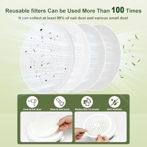 Recolector de polvo para uñas Linssy 3600RPM miniatura 6