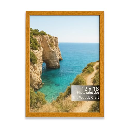 Image of 12x18 Photo Frame | Orange Photo Frame For Wall For Energetic Appeal | Wall Photo Frames For Home Decoration | Wooden Frame With Sharp Design | Birthday Photo Frames With A Personal Feel