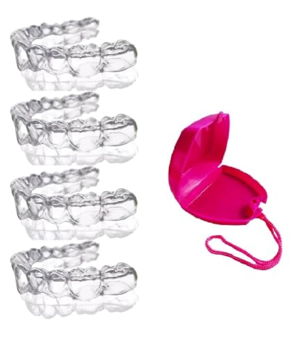 Protetor Bucal Kit 04 Placas Moldeira Silicone Moldável + Porta Estojo Roxo