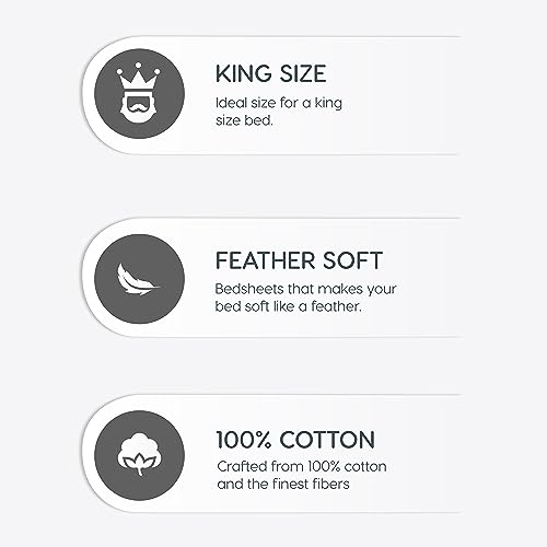 Image of myTrident Shades of Comfort King Bedsheet Sets,180 TC, 100% Cotton bedsheet for Double Bed, Elenora