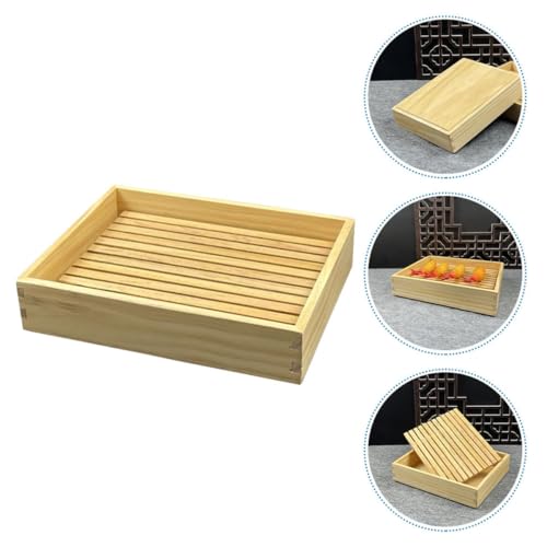 Bandeja rectangular de sushi de madera 20x15cm miniatura 7