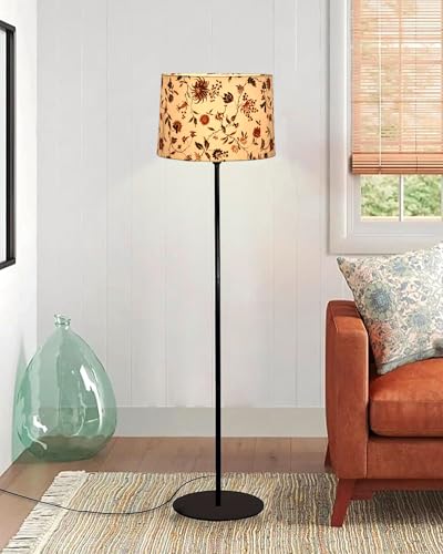 Image of Homesake Modern Floor Lamp for Living Room Traditional Farmhouse Boho Floor Lamp Mid-Century Pole Lamp with Linen Lamp Shade Modern Stand Corner Lamp for Living Room Bedroom Office,