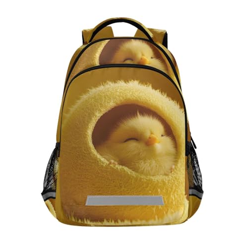 Backpack Chicks Yellow Kids Travel Backpack Lightweight School Cute Bookbags for Boys Girls with Chest Strap