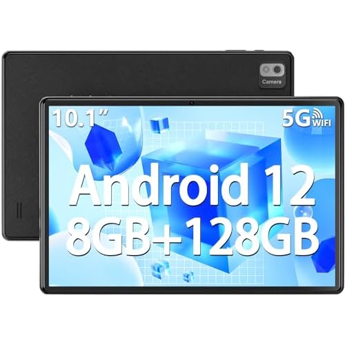 SGIN 10 Inches Tablets, Android 12 Tablet, Octa-Core 2GHz Processor Tablets with 8GB RAM 128GB ROM, 1280 * 800 IPS HD, 5000mAh, WiFi Bluetooth 5.0, 5MP+8MP Camera, 256GB Expansion, GPS(Black)
