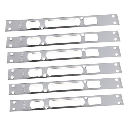 HONITANO 6 piezas Placa de Refuerzo para Cerradura de Puerta Hierro Resistente de Unidades Protección Antirotura para Pestillo y Cerrojo Fácil Instalación para Seguridad de Puertas