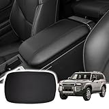 Areeyils Black Leather Center Console Armrest Cover for 2024-2025 2026 Toyota Land Cruiser Prado 250,2024 Land Cruiser Prado Accessories 2025 2026 Car Center Arm Rest Cover Pad Protector