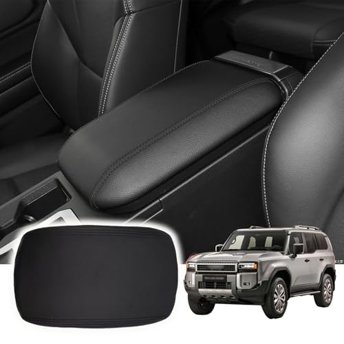 Areeyils Black Leather Center Console Armrest Cover for 2024-2025 2026 Toyota Land Cruiser Prado 250,2024 Land Cruiser Prado Accessories 2025 2026 Car Center Arm Rest Cover Pad Protector by Areeyils - Used condition - US$12.75