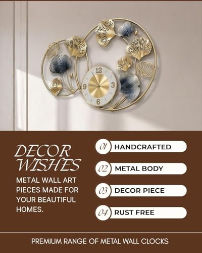Image of Metal Wall Clock Antique Design Big Wall Clock for Bedroom, Living Room, Stylish Designer Big Unique Clock for Wall (Design 3)