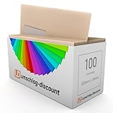 umschlag-discount - Enveloppes DIN longues avec fenêtre auto-adhésives (100 pièces) Chamois foncés - Enveloppes 22 x 11 cm - Enveloppes avec impression intérieure grise pour brise-vue, 80 g/m²