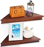 NIUBEST Corner Shelf Wall Mount,Set of 2 Triangular Floating Corner Shelves for Wall Storage and Dis