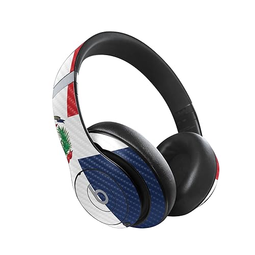 Image of MightySkins Carbon Fiber Skin Compatible with Beats Studio Pro - Dominican Flag | Protective, Durable Textured Carbon Fiber Finish | Easy to Apply