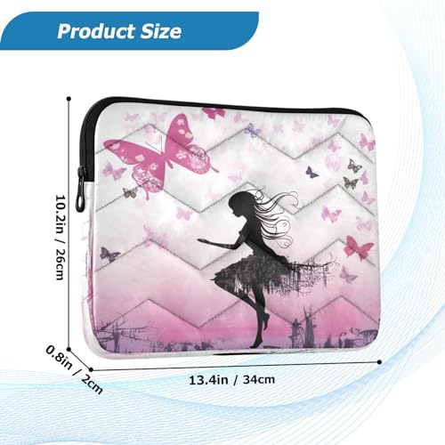 Funda rosa con hadas y mariposas para portátil 13-14 pulg miniatura 3