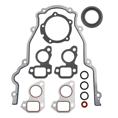 JAVOUKA TCS45993 LS Timing Cover Gasket Set with Water Pump Gaskets 4.8/5.3/6.0/6.2L for GM Gen III IV V LS1 LT1 L86 L84 LT4 LQ4 LS2 LS3 for Tahoe Silverado Express Envoy Sierra Yukon Lacrosse
