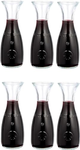 6x mille idee Caraffa brocca in vetro resistente a gli urti per vino acqua per ristorante osteria L 0,50