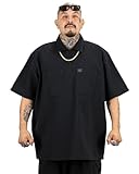 FB County Short Sleeve 1/2 Zip with Chest Pockets, Black, XX-Large - Heavy Cotton-Poly, Casual Breathable Shirts for Men & Women