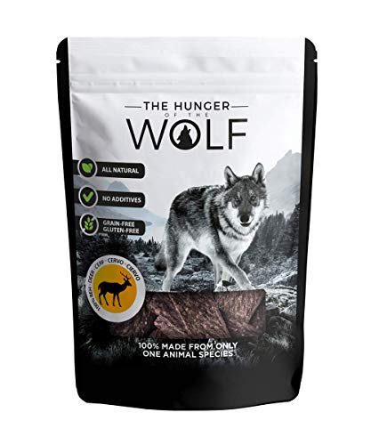The Hunger of the Wolf Meat Snack for Dogs - for All Adult Breeds 100% Fresh Deer Meat, 0.2 kg, 200 g (Pack of 1)