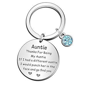QMVMV Auntie Keyring Gifts Thank You for Being My Aunt Keychain Mother’s Day Gifts for Auntie Christmas Birthday Auntie…