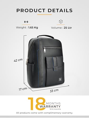 Image of EUME Nexa Backpack Bag For Man | 2 Large Compartment office Laptop Backpack | Fits Up to 15.6 inch Laptop | Vegan Leather | Travel Bag | Laptop Backpack For Men and Women
