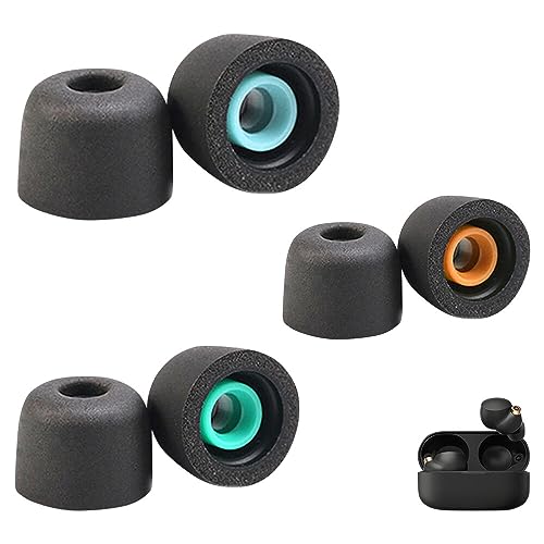 NAVESO Memory Foam Eartips Ear Buds for WF-1000XM4, 3 Pairs Ear Bud Replacement Tips Memory Foam, S-O-N-Y WF-1000XM4 Replacement Ear Tips, Anti-Slip Ear Tips Fit in Charging Case, Assorted Sizes S/M/L