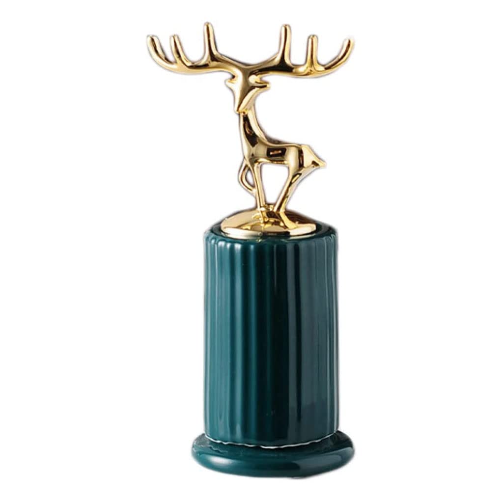 Wdwdw Ceramic Toothpicks Dispenser Toothpick Box Fashion Desktop Holder With Lid Fawn Holder