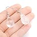 JOVIVI Womens Natural Amethyst Rose Quartz Clear Quartz Gemstone Chakra Teardrop Dangle Hook Earrings 1.69 inches Long