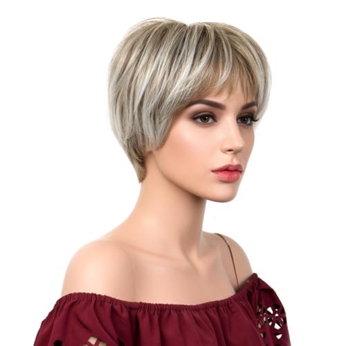 BECUS Short Blonde Wigs for White Women Black Women...