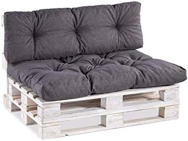 Gutekissen® Poduszki na palety pikowane Poduszki ogrodowe PPI (Set (Siedzisko 120x80 +Oparcie 120x40), Czerwony)