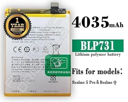Image of BLP731 Battery for Realme 5 Pro Battery with 1 Year Warranty **** (U236)